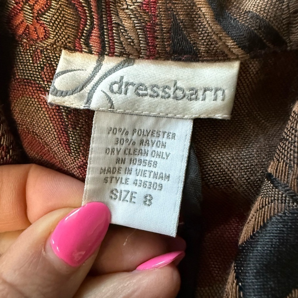 Vintage Dress Barn Tapestry Floral Zip Up Jacket Women’s Size 8 - Picture 5 of 7
